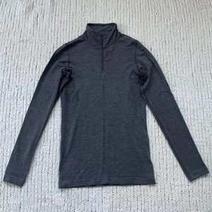 The North Face Women's Grey Wool Blend Quarter-Zip Pullover - Size Small